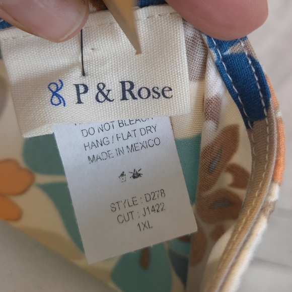 Floral Midi Dress in Brown and Blue - Picture 5 of 5